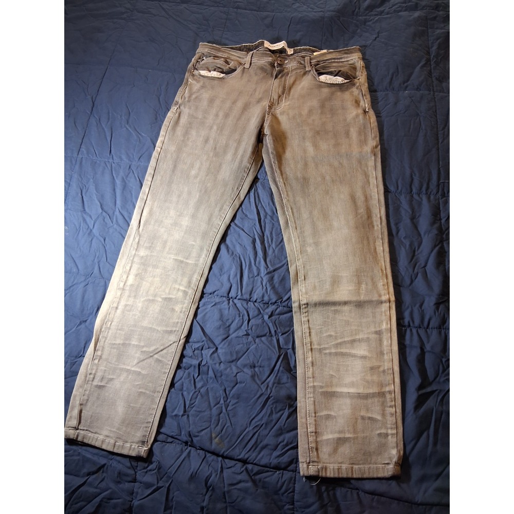 Modern Culture Mens‎ 36x30 Gray Jeans Faded Stretch Tapered Performance Denim